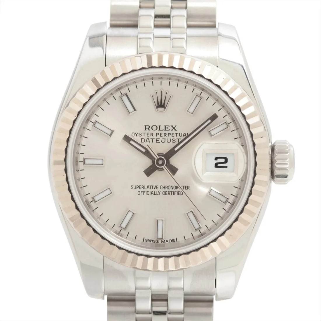 ROLEX DATEJUST SS?WG SILVER: Rolex Datejust SS?WG Silver Brand: Rolex Type/Style: Wristwatch Material: SS?WG Color: Dial Color Silver Size: Case:W0.8 x H0.8inch / W26 x H26 Circumference of Wrist:6.3inch / 16 Accessories: None