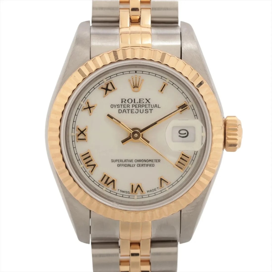 ROLEX DATEJUST SS?YG WHITE: Rolex Datejust SS?YG white Brand: Rolex Type/Style: Wristwatch Material: SS?YG Color: Dial Color White Size: Case:W0.8 x H0.8inch / W26 x H26 Circumference of Wrist:6.9inch / 17.5 Accessories: None