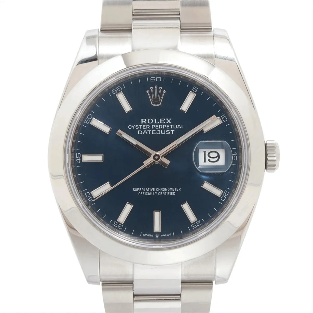 ROLEX DATEJUST SS BRIGHT BLUE: Rolex Datejust SS bright blue Brand: Rolex Type/Style: Wristwatch Material: SS Color: Dial Color bright blue Size: Case:W1.6 x H1.6inch / W41 x H41 Circumference of Wrist:7.7inch / 19.5 Accessories:
