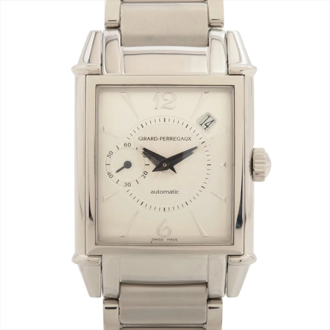 GIRARD-PERREGAUX SS SILVER: Girard-Perregaux SS Silver Brand: Girard-Perregaux Type/Style: Wristwatch Material: SS Color: Dial Color Silver Size: Case:W0.8 x H1.6inch / W28 x H42 Circumference of Wrist:7.7inch / 19.5