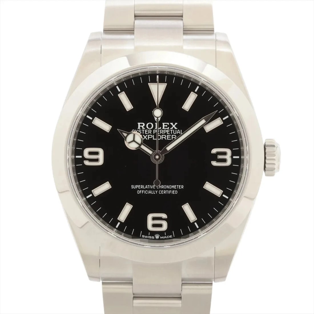 ROLEX EXPLORER SS BLACK: Rolex Explorer SS black Brand: Rolex Type/Style: Wristwatch Material: SS Color: Dial Color Black Size: Case:W1.6 x H1.6inch / W40 x H40 Circumference of Wrist:7.5inch / 19 Accessories: None