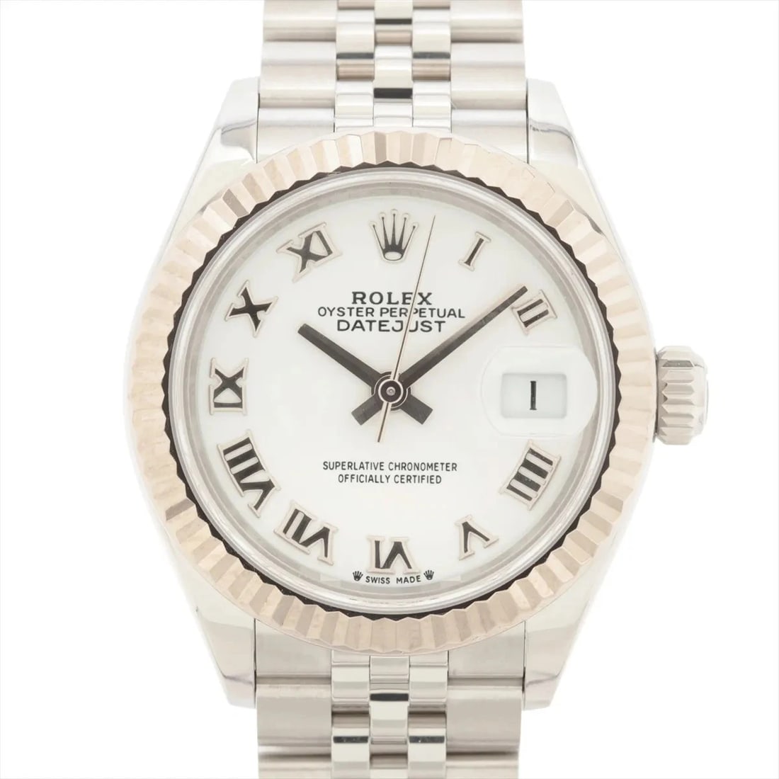 ROLEX DATEJUST SS?WG WHITE: Rolex Datejust SS?WG white Brand: Rolex Type/Style: Wristwatch Material: SS?WG Color: Dial Color White Size: Case:W0.8 x H0.8inch / W28 x H28 Circumference of Wrist:6.3inch / 16 Accessories: None