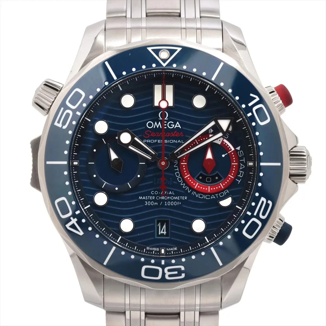 OMEGA SEAMASTER PROFESSIONAL DIVER CO-AXIAL CHRONOMETER: Omega Seamaster Professional Diver Co-Axial chronometer Brand: Omega Type/Style: Wristwatch Material: SS Color: Dial Color Blue Size: Case:W1.6 x H1.6inch / W44 x H44 Circumference of Wrist:6.7inch /