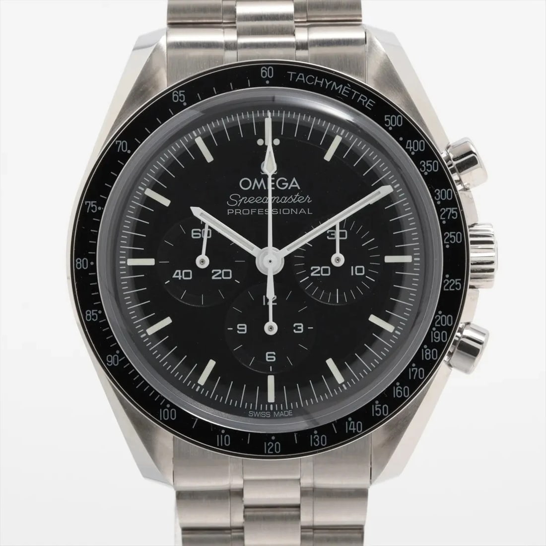 OMEGA SPEEDMASTER MOONWATCH PROFESSIONAL CO-AXIAL CHRONOMETER: Omega Speedmaster Moonwatch Professional Co-Axial chronometer Brand: Omega Type/Style: Wristwatch Material: SS Color: Dial Color Black Size: Case:W1.6 x H1.6inch / W40 x H40 Circumference of