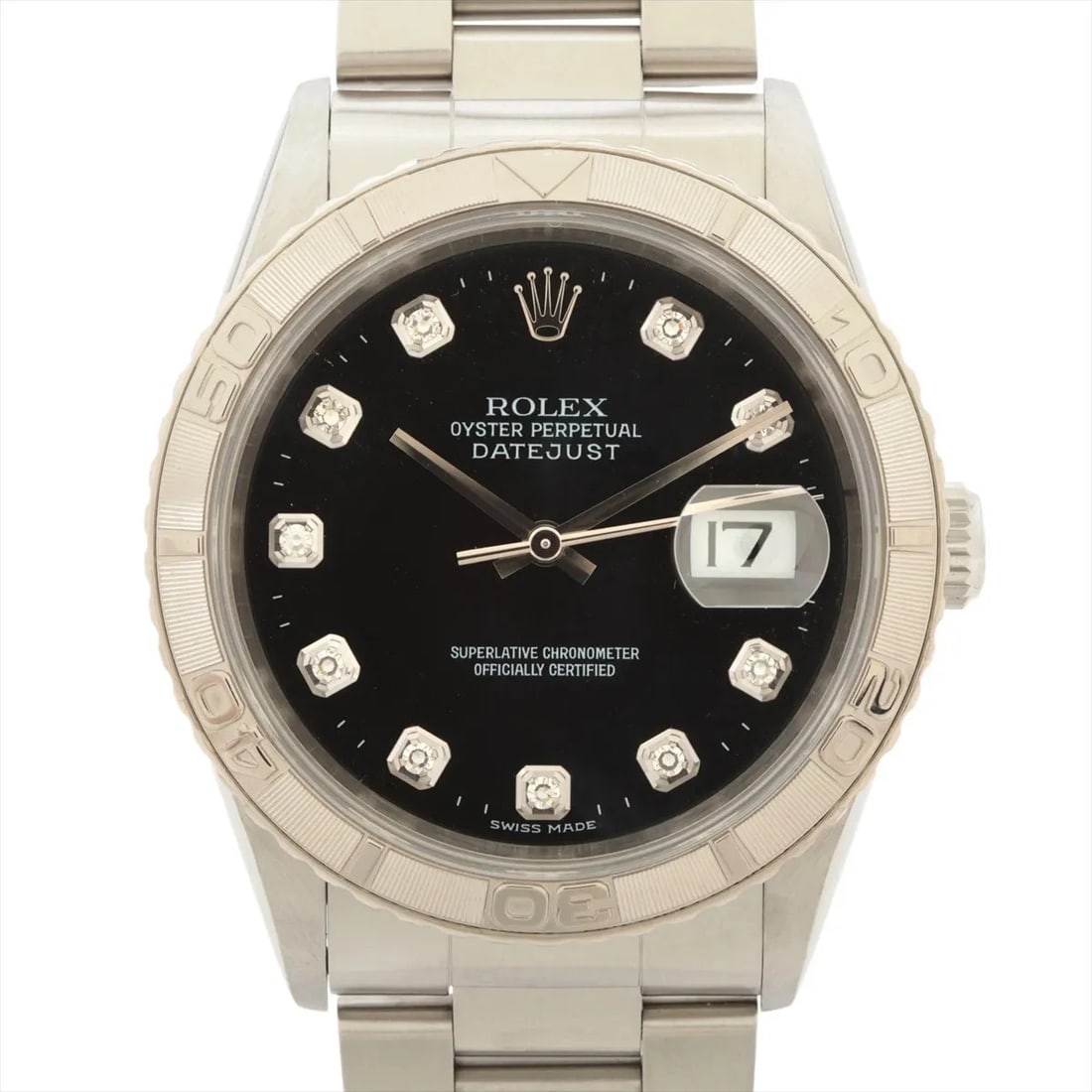 ROLEX DATEJUST SS?WG BLACK: Rolex Datejust SS?WG black Brand: Rolex Type/Style: Wristwatch Material: SS?WG Color: Dial Color Black Size: Case:W1.2 x H1.2inch / W36 x H36 Circumference of Wrist:7.5inch / 19 Accessories: None