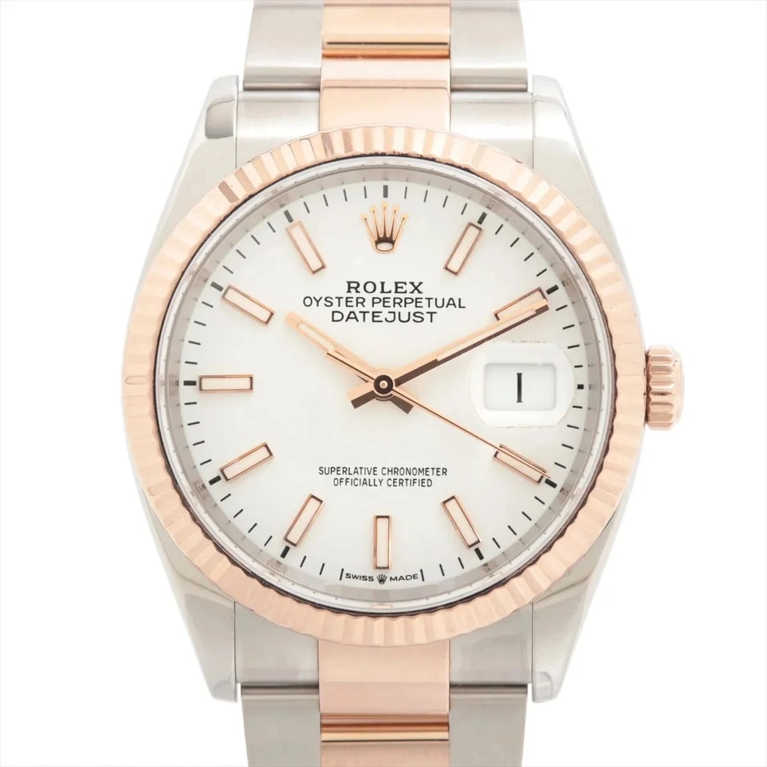 ROLEX DATEJUST PG?SS WHITE: Rolex DATEJUST PG?SS white Brand: Rolex Type/Style: Wristwatch Material: PG?SS Color: Dial Color White Size: Case:W1.2 x H1.2inch / W36 x H36 Circumference of Wrist:6.7inch / 17 Accessories: None