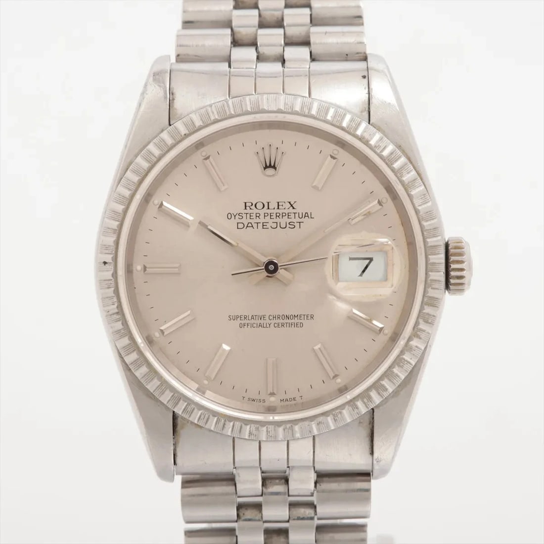 ROLEX DATEJUST SS SILVER: Rolex DATEJUST SS Silver Brand: Rolex Type/Style: Wristwatch Material: SS Color: Dial Color Silver Size: Case:W1.2 x H1.2inch / W36 x H36 Circumference of Wrist:6.5inch / 16.5 Accessories: None