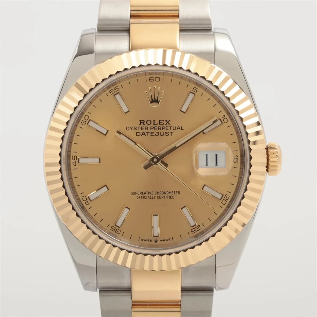 ROLEX DATEJUST SS?YG CHAMPAGNE: Rolex Datejust SS?YG Champagne Brand: Rolex Type/Style: Wristwatch Material: SS?YG Color: Dial Color Champagne Size: Case:W1.6 x H1.6inch / W41 x H41 Circumference of Wrist:7.3inch / 18.5 Accessor
