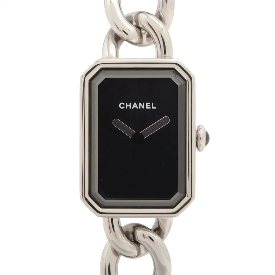CHANEL PREMIERE SS QZ BLACK: Chanel Premiere SS QZ black Brand: Chanel Type/Style: Wristwatch Material: SS Color: Dial Color Black Size: Case:W0.4 x H0.8inch / W16 x H22 Circumference of Wrist:7.1inch / 18 Accessories: None
