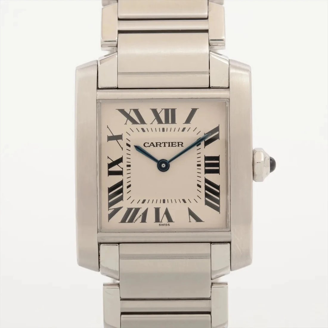 CARTIER TANK FRANCAISE SS QZ IVORY: Cartier Tank Francaise SS QZ Ivory Brand: Cartier Type/Style: Wristwatch Material: SS Color: Dial Color Ivory Size: Case:W0.8 x H1.2inch / W25 x H38 Circumference of Wrist:6.3inch / 16 Accessories: