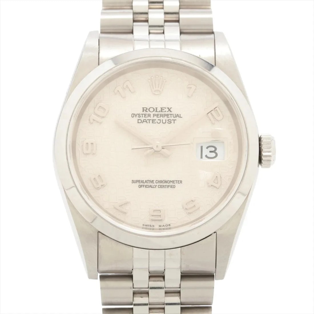 ROLEX DATEJUST SS IVORY ENGRAVED COMPUTER: Rolex DATEJUST SS Ivory engraved computer Brand: Rolex Type/Style: Wristwatch Material: SS Color: Dial Color Ivory carving computer Size: Case:W1.2 x H1.2inch / W36 x H36 Circumference of