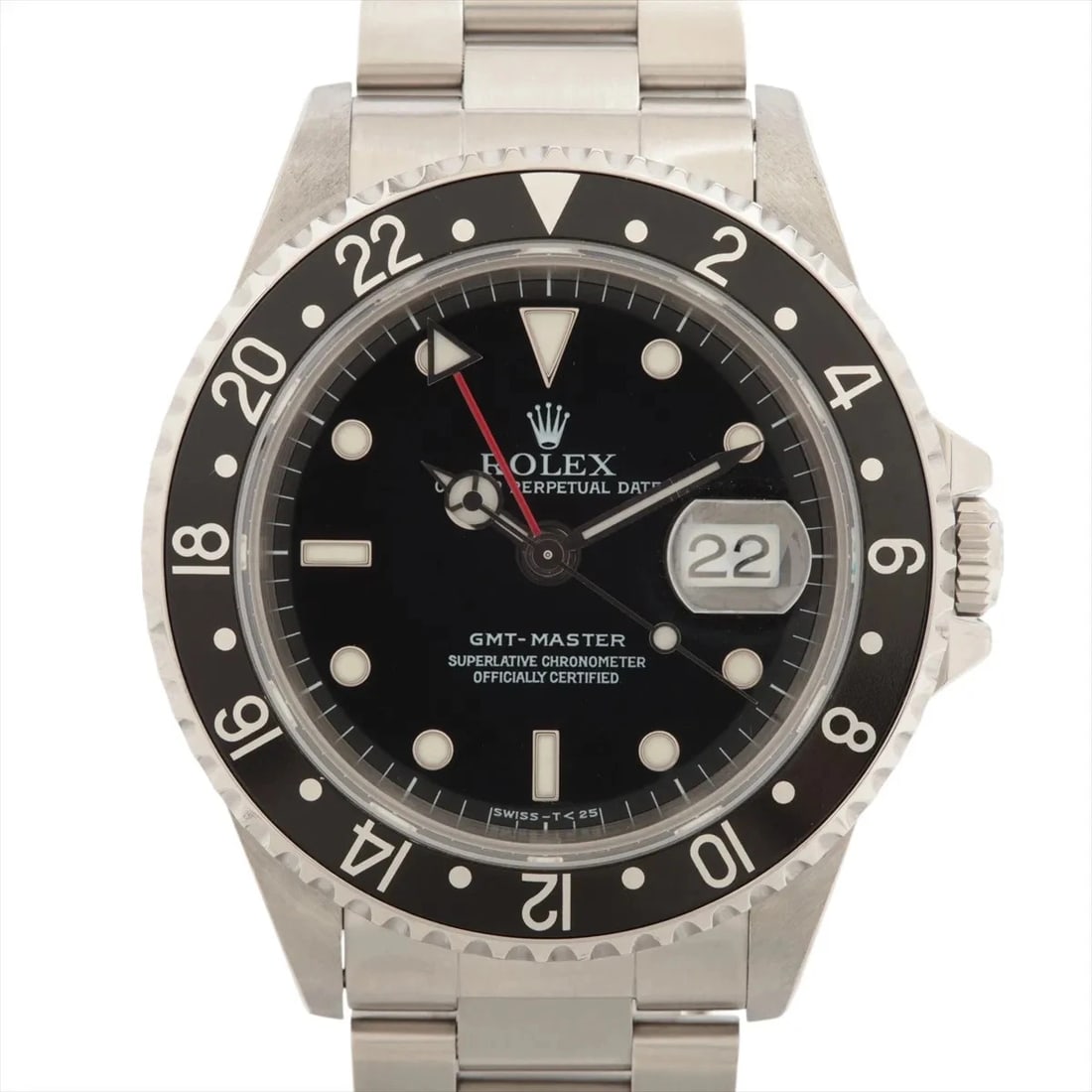 ROLEX GMT MASTER SS BLACK: Rolex GMT Master SS black Brand: Rolex Type/Style: Wristwatch Material: SS Color: Dial Color Black Size: Case:W1.6 x H1.6inch / W40 x H40 Circumference of Wrist:7.7inch / 19.5 Accessories: None