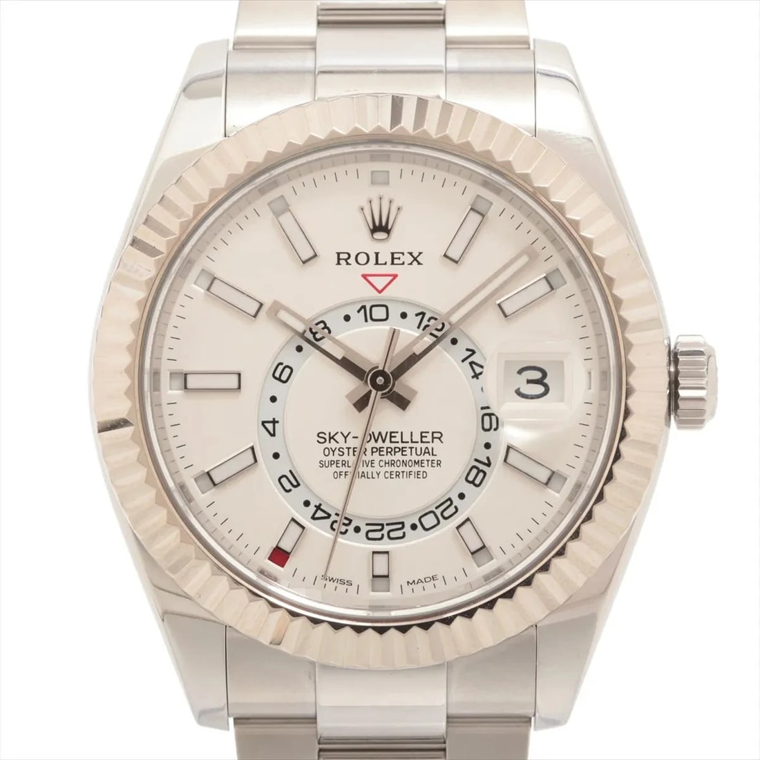 ROLEX SKY-DWELLER SS?WG WHITE: Rolex Sky-Dweller SS?WG white Brand: Rolex Type/Style: Wristwatch Material: SS?WG Color: Dial Color White Size: Case:W1.6 x H1.6inch / W42 x H42 Circumference of Wrist:7.5inch / 19 Accessories: None