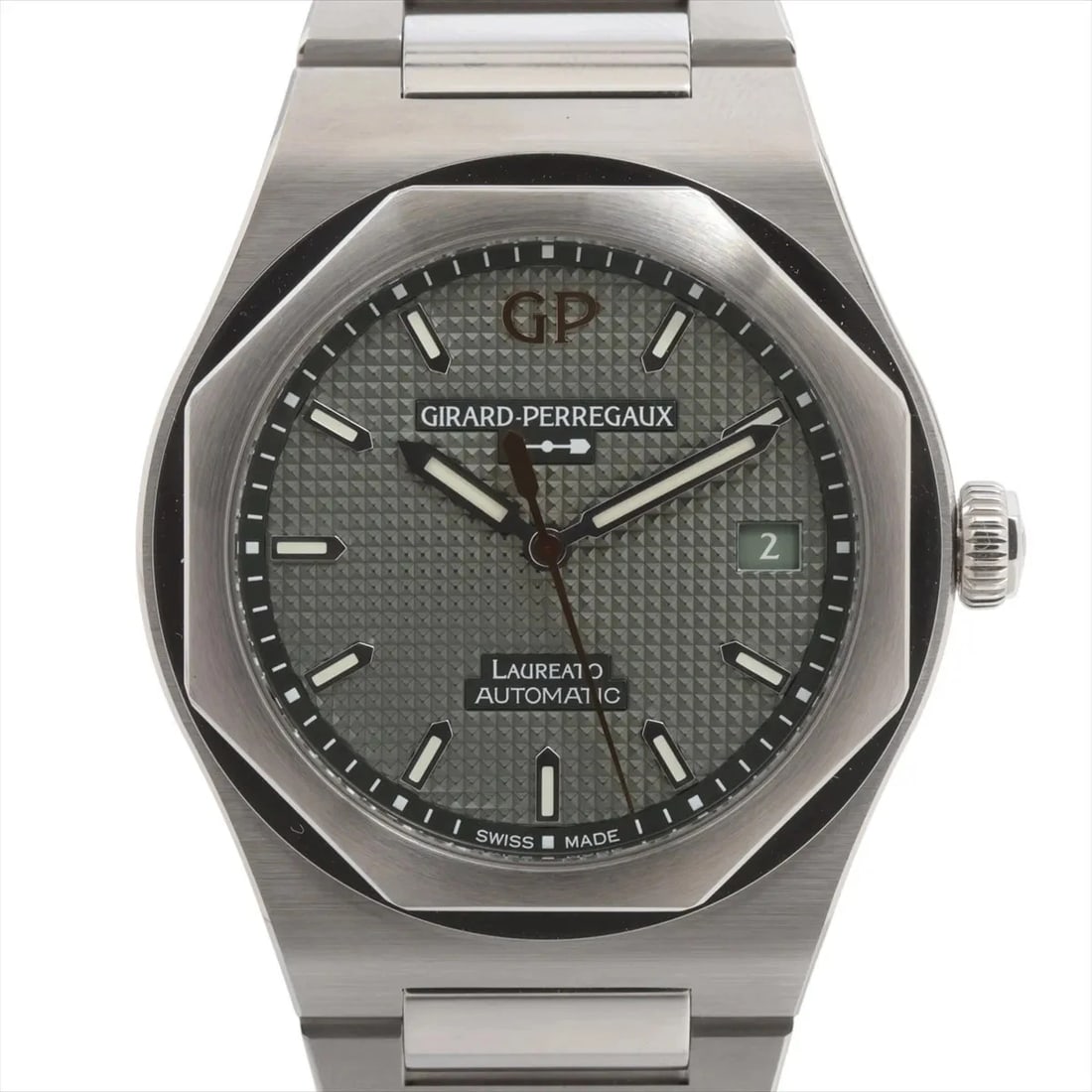 GIRARD-PERREGAUX LAUREATO SS GREEN: Girard-Perregaux Laureato SS Green Brand: Girard-Perregaux Type/Style: Wristwatch Material: SS Color: Dial Color Green Size: Case:W1.2 x H1.2inch / W36 x H36 Circumference of Wrist:6.3inch / 16 Ac