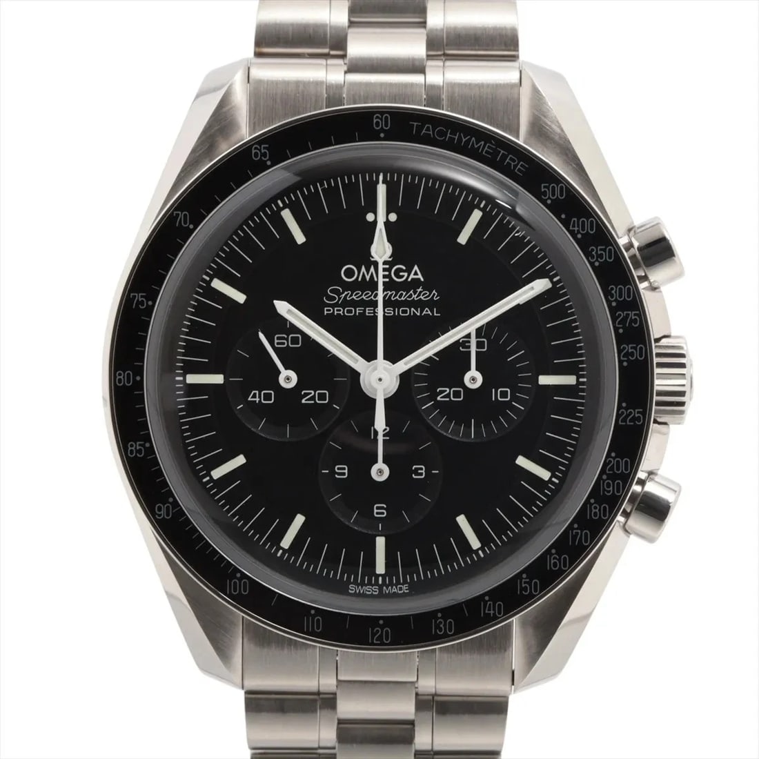 OMEGA SPEEDMASTER MOONWATCH PROFESSIONAL CO-AXIAL CHRONOMETER: Omega Speedmaster Moonwatch Professional Co-Axial chronometer Brand: Omega Type/Style: Wristwatch Material: SS Color: Dial Color Black Size: Case:W1.6 x H1.6inch / W42 x H42 Circumference of