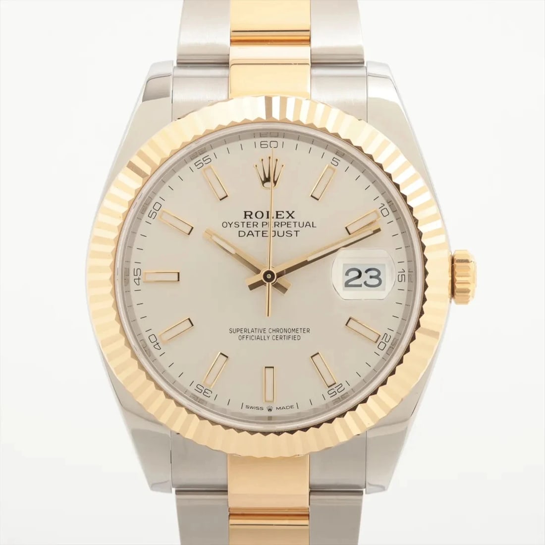 ROLEX DATEJUST SS?YG SILVER: Rolex Datejust SS?YG Silver Brand: Rolex Type/Style: Wristwatch Material: SS?YG Color: Dial Color Silver Size: Case:W1.6 x H1.6inch / W41 x H41 Circumference of Wrist:7.5inch / 19 Accessories: None