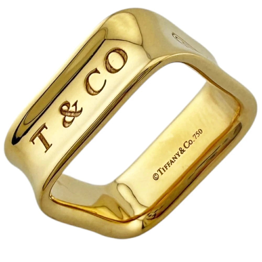 TIFFANY SQUARE RING 18K YELLOW GOLD RING: Tiffany Square Ring 18K Yellow Gold Ring Brand: Tiffany & Co. Type/Style: Ring Material: 18K Yellow Gold, Color: Yellow Gold Size: US 5 Accessories: None Accessories Notice: When purchasing pre-owned