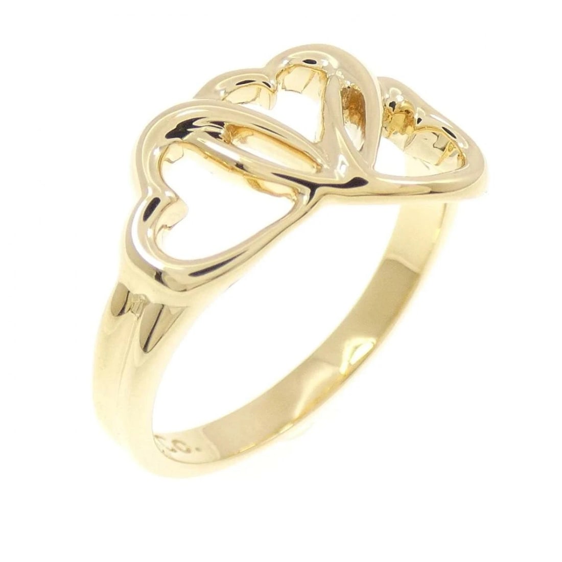 TIFFANY TRIPLE HEART RING 750 YELLOW GOLD: Tiffany Triple Heart Ring 750 Yellow Gold Brand: Tiffany & Co. Type/Style: Ring Material: 750 Yellow Gold, Color: Yellow Gold Size: US 6.5 Accessories: None Accessories Notice: When purchasing