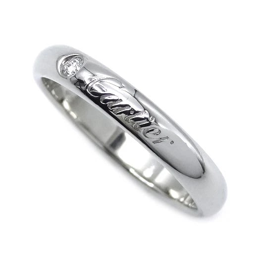 CARTIER WEDDING RING 1P DIAMOND PT950 PLATINUM: Cartier Wedding Ring 1P Diamond Pt950 Platinum Brand: Cartier Type/Style: Ring Material: PT950, Main Stone Natural Color: Silver Size: US 5.5 Accessories: None Accessories Notice: When purchasing