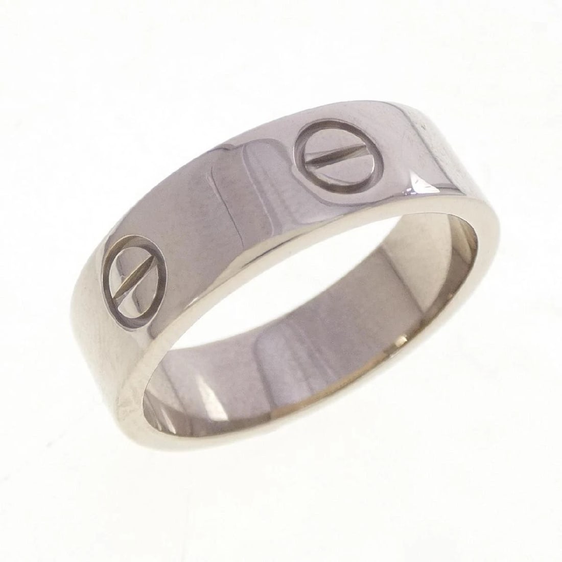CARTIER LOVE RING 18K WHITE GOLD: Cartier Love Ring 18K White Gold Brand: Cartier Type/Style: Ring Material: 18K White Gold, Color: White Gold Size: US 8.5 Accessories: None Accessories Notice: When purchasing pre-owned goods, please