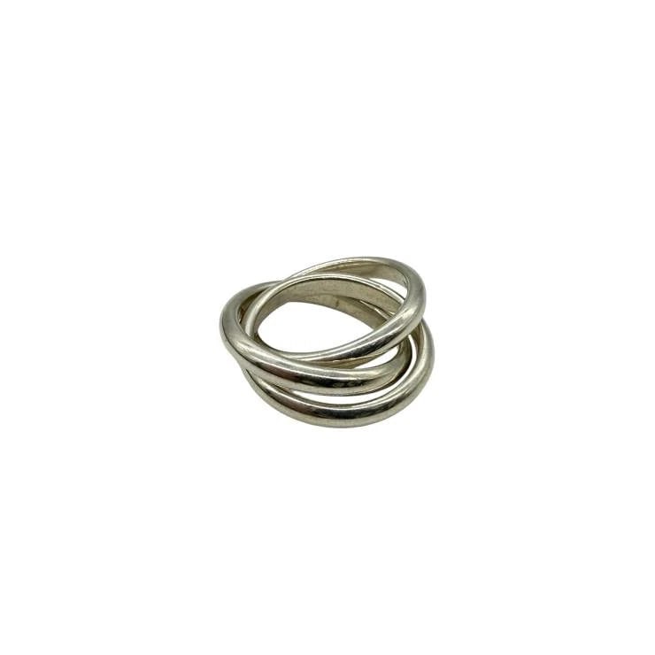 TIFFANY & CO. TRIPLE TRINITY SILVER RING: Tiffany & Co. Triple Trinity Silver Ring Brand: Tiffany & Co. Type/Style: Ring Material: 925 Sterling Silver, Color: Silver Size: US 5 Accessories: None Accessories Notice: When purchasing