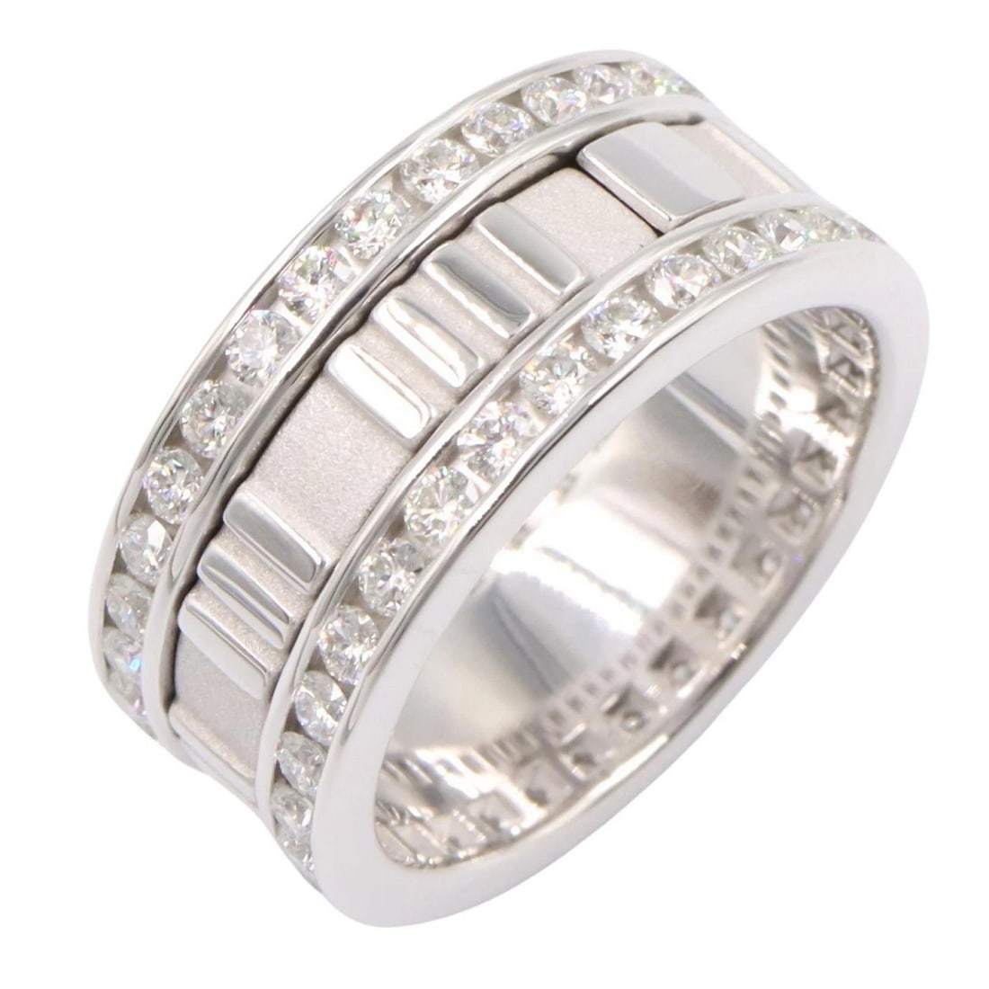 TIFFANY & CO. ATLAS DIAMOND RING 18K WHITE GOLD: Tiffany & Co. Atlas Diamond Ring 18K White Gold Brand: Tiffany & Co. Type/Style: Ring Material: 18K White Gold, Main Stone Natural Color: White Gold Size: US 6.5 Accessories: None Accessor