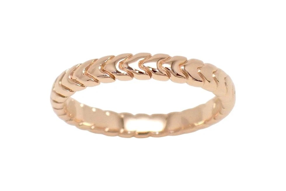 BVLGARI K18PG SPIGA RING PINK GOLD: BVLGARI K18PG Spiga Ring Pink Gold Brand: Bvlgari Type/Style: Ring Material: 18K Pink Gold, Color: Pink Gold Size: US 6 Accessories: None Accessories Notice: When purchasing pre-owned good