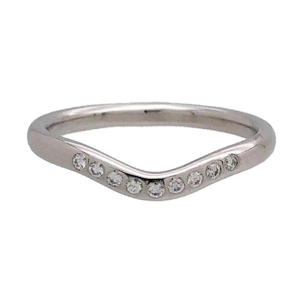 TIFFANY CURVED BAND RING DIAMOND PT950: Tiffany Curved Band Ring Diamond PT950 Brand: Tiffany & Co. Type/Style: Ring Material: PT950, Main Stone Natural Color: Silver Size: US 5 Accessories: None Accessories Notice: When purchas