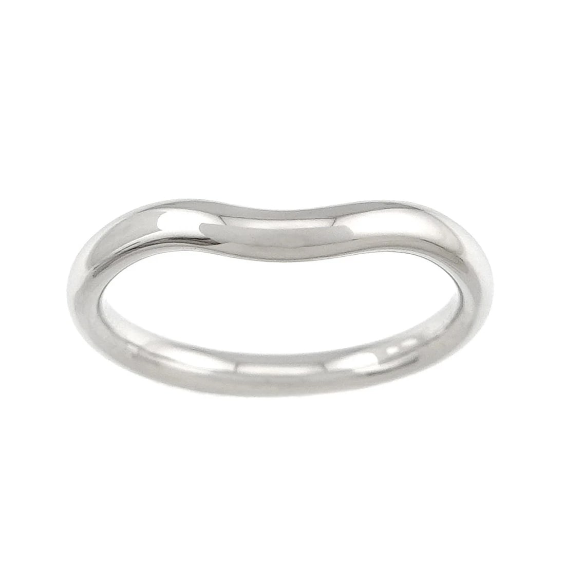 TIFFANY & CO. ELSA PERETTI CURVED BAND RING PLATINUM: Tiffany & Co. Elsa Peretti Curved Band Ring Platinum Brand: Tiffany & Co. Type/Style: Ring Material: Pt950, Color: silver Size: US 5 Accessories: None Accessories Notice: When purchasing pre-owned