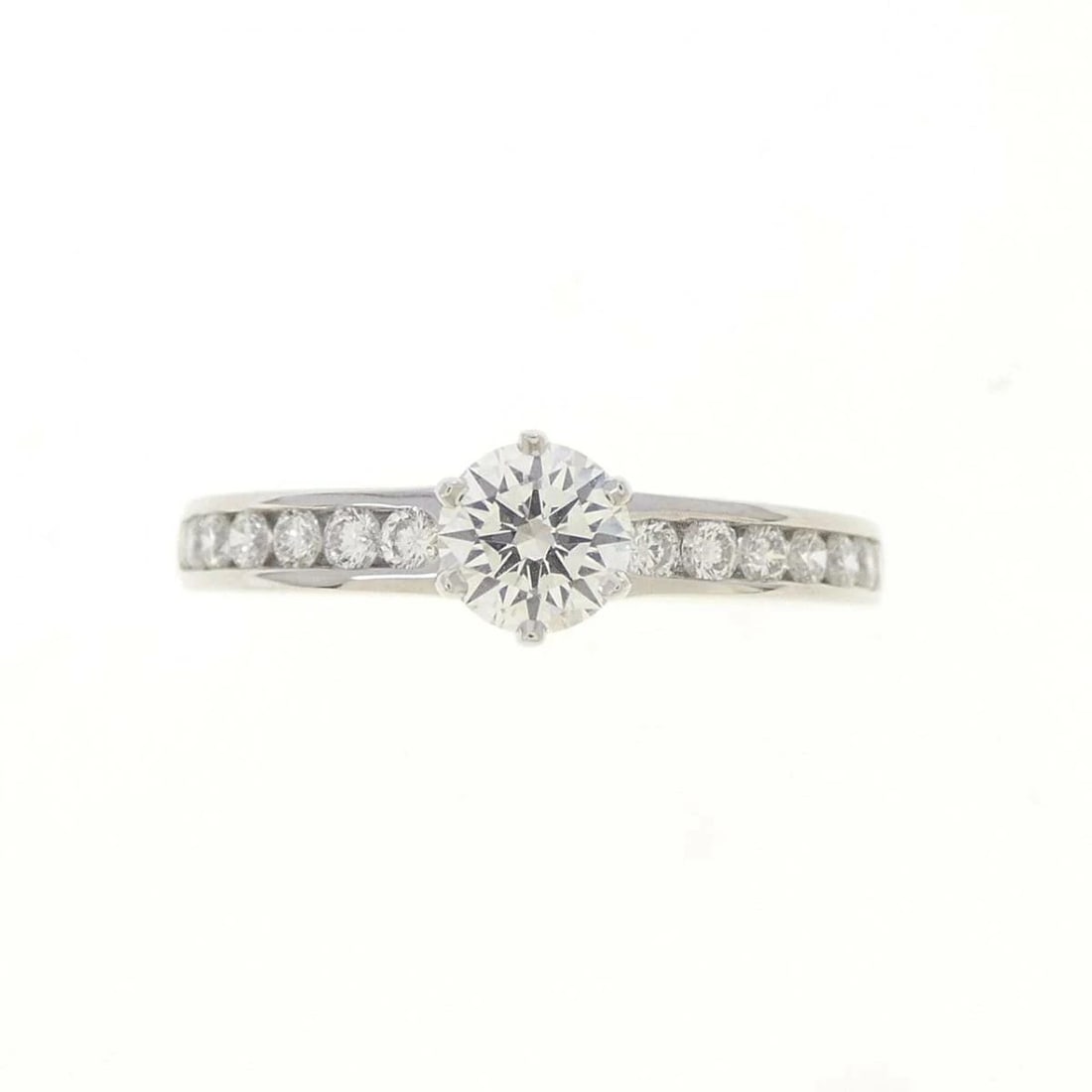 TIFFANY SOLITAIRE CHANNEL SETTING PLATINUM RING - 2