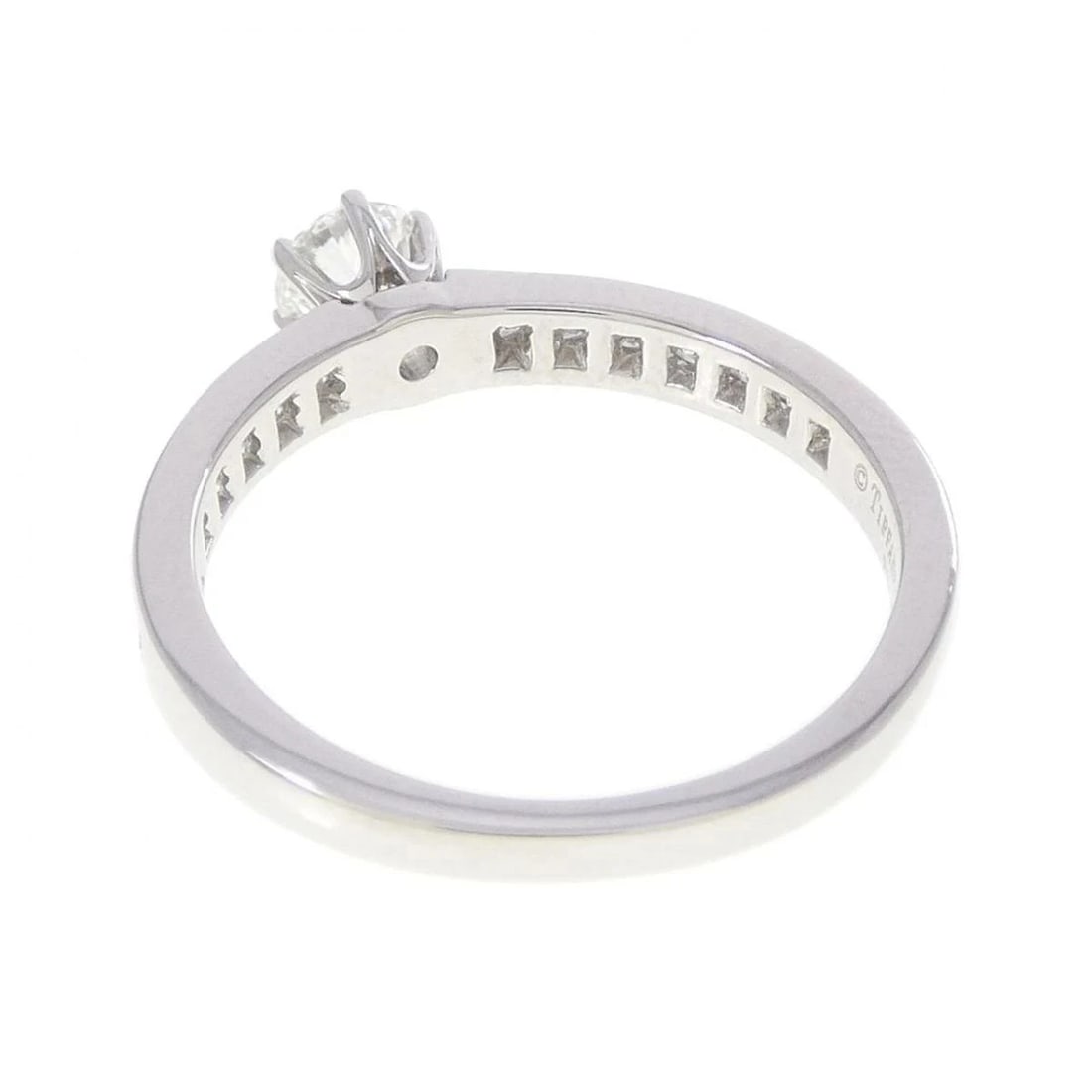 TIFFANY SOLITAIRE CHANNEL SETTING PLATINUM RING - 3