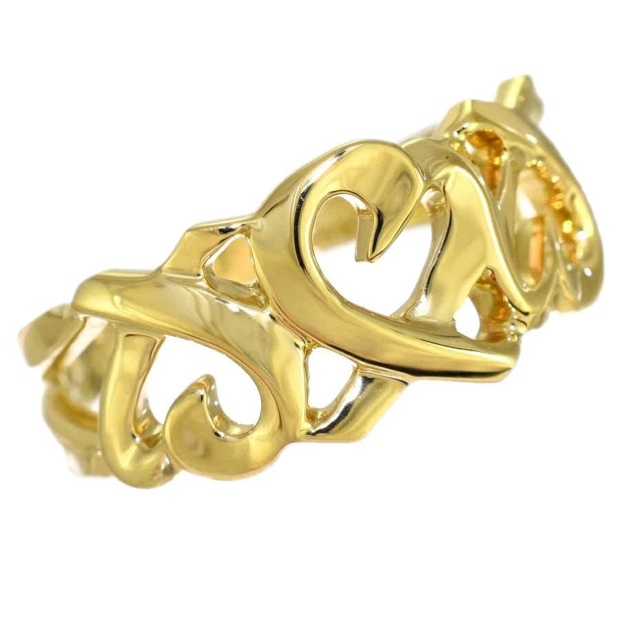 TIFFANY TRIPLE LOVING HEART RING K18 YELLOW GOLD: Tiffany Triple Loving Heart Ring K18 Yellow Gold Brand: Tiffany & Co. Type/Style: Ring Material: K18 Yellow Gold, Color: Yellow Gold Size: US 6.5 Accessories: None Accessories Notice: When