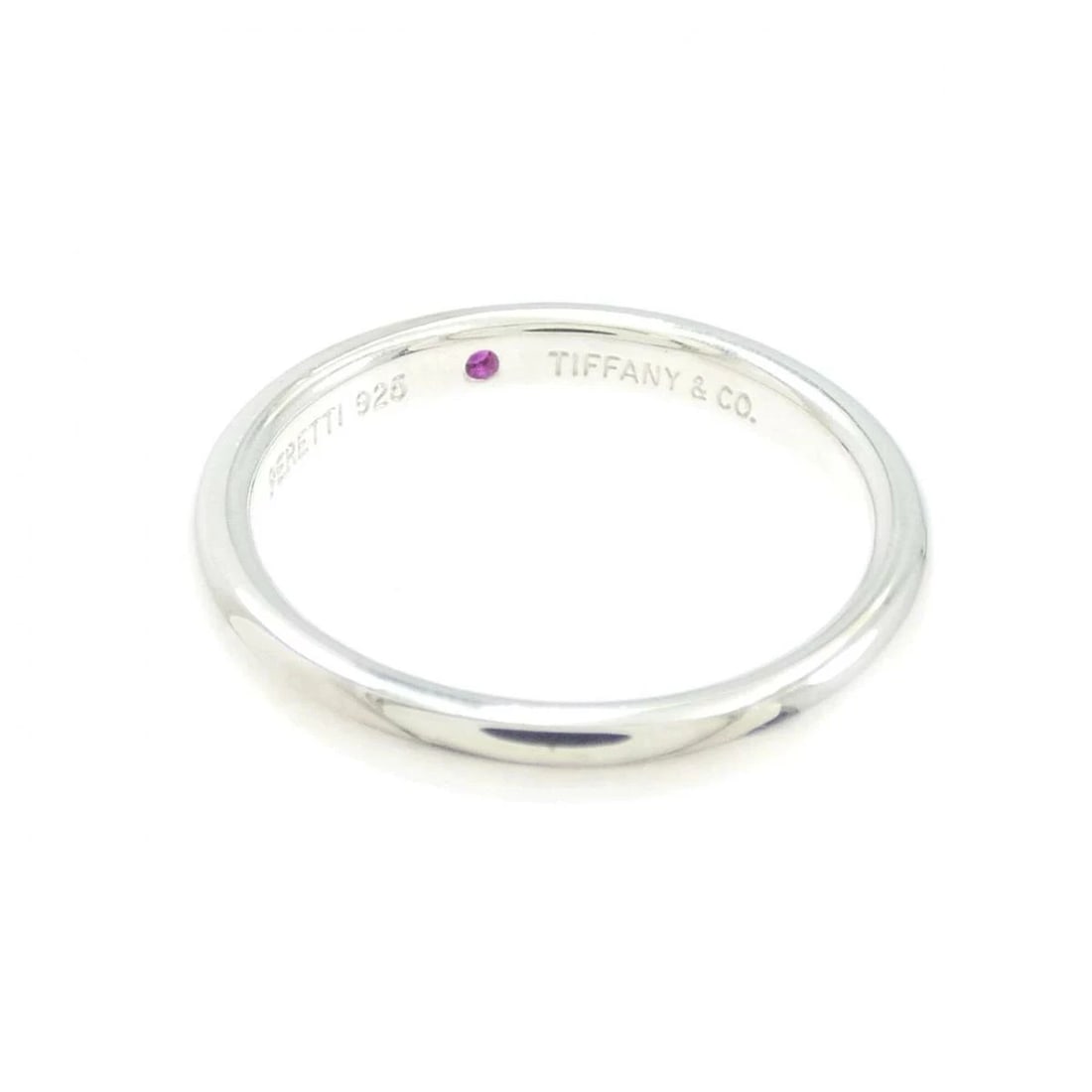 TIFFANY 925 SILVER RUBY BAND RING - 3