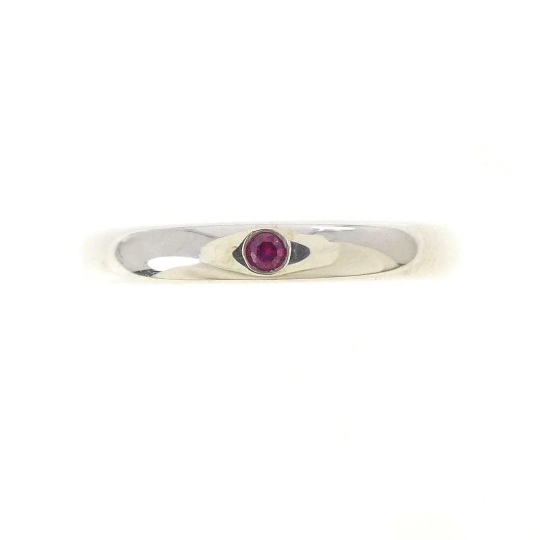 TIFFANY 925 SILVER RUBY BAND RING - 2
