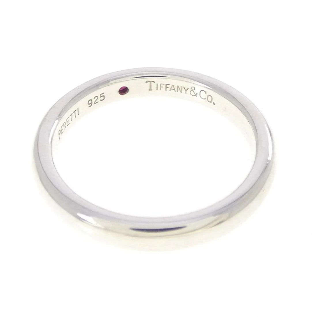 TIFFANY 925 SILVER RUBY BAND RING - 3