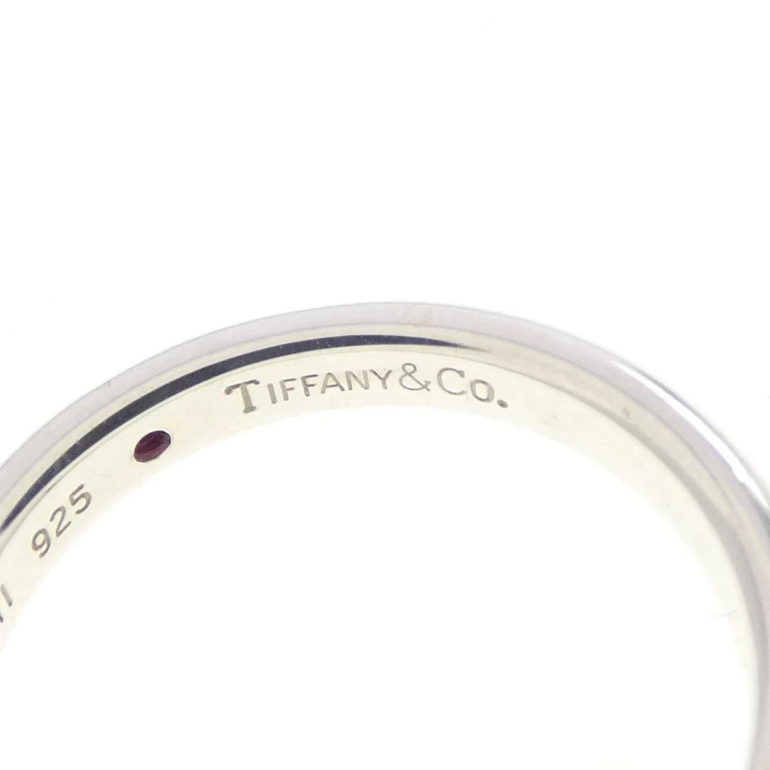 TIFFANY 925 SILVER RUBY BAND RING - 4