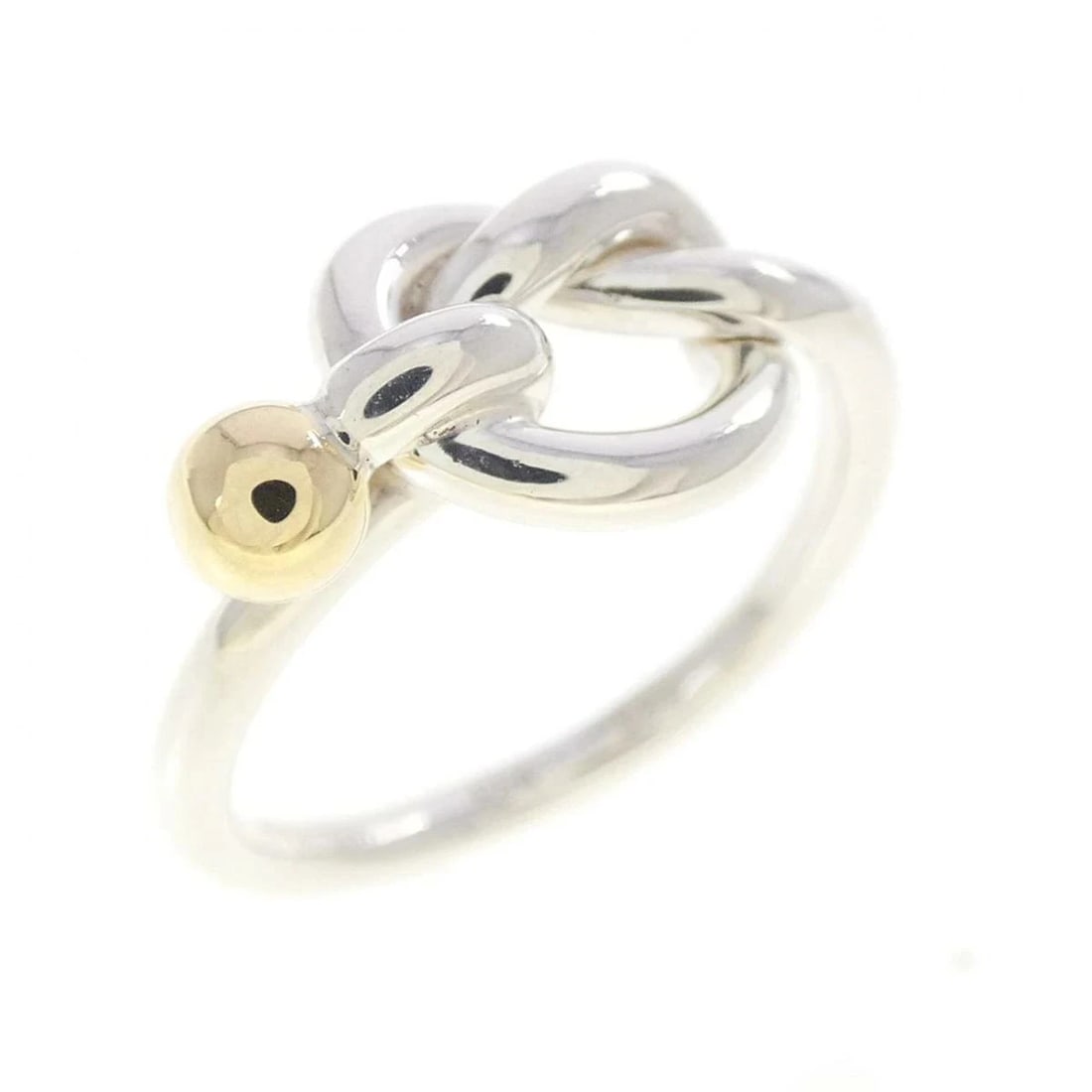 TIFFANY LOVE KNOT RING 925 SILVER YELLOW GOLD: Tiffany Love Knot Ring 925 Silver Yellow Gold Brand: Tiffany & Co. Type/Style: Ring Material: 925 Sterling Silver / 750 Yellow Gold, Color: Silver Yellow Size: US 6 Accessories: None Accessories