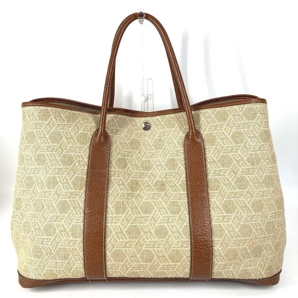 HERMES GARDEN PARTY MM TOILESEAU H ALL-OVER LOGO TOTE BAG: HERMES Garden Party MM Toileseau H All-over logo Tote Bag Brand: HERMES Type/Style: Shoulder Bag Material: Toile So H Color: Beige Size: W16.7xH11.4xD7.7inch / W42.5cmxH29cmxD19.5cm Accessories: N