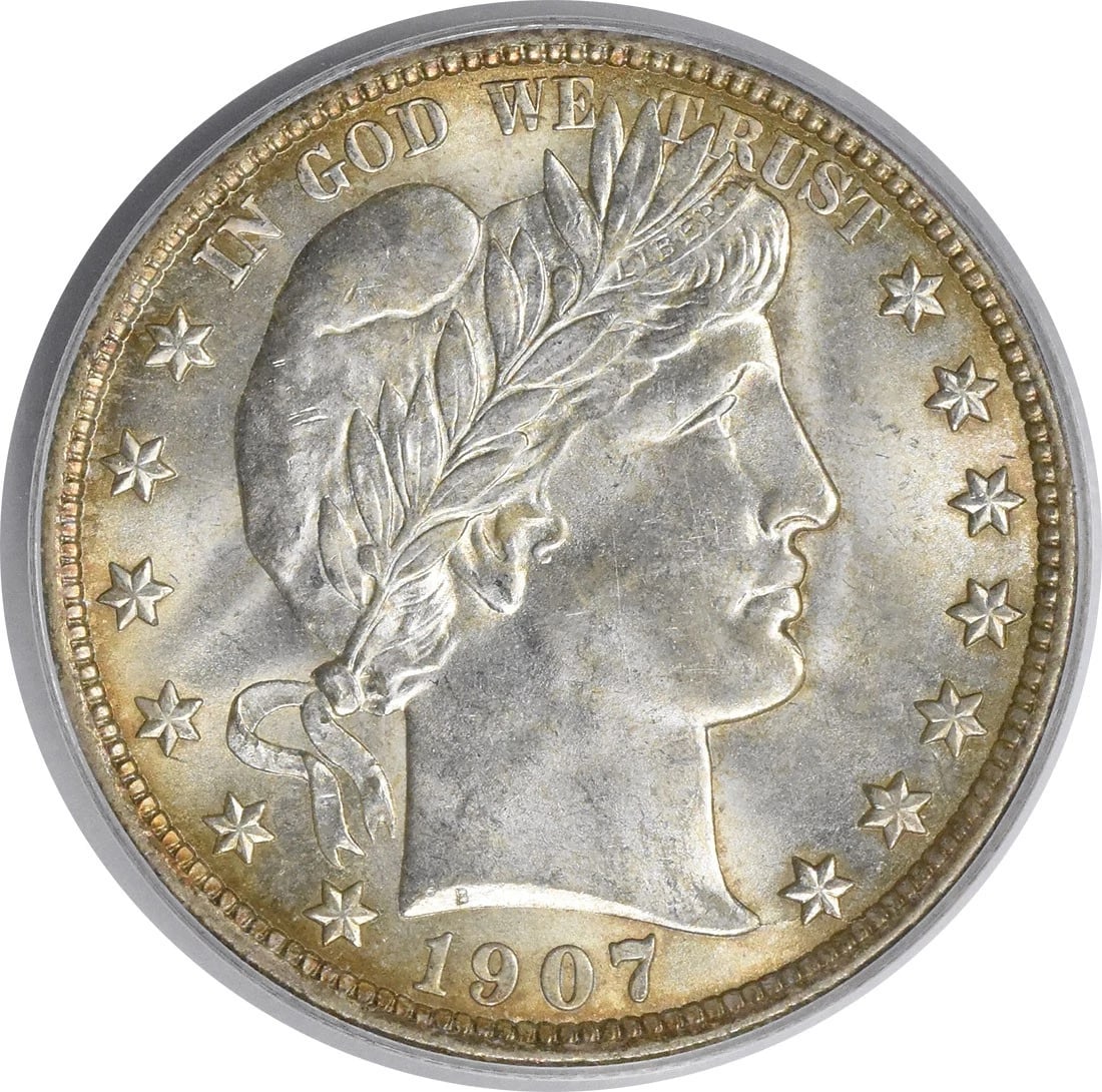 1907-D BARBER SILVER HALF DOLLAR - 2