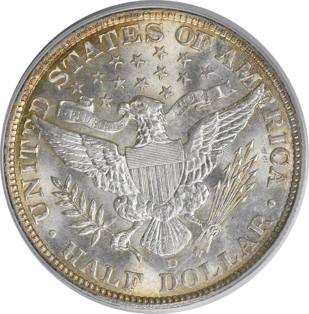 1907-D BARBER SILVER HALF DOLLAR - 3