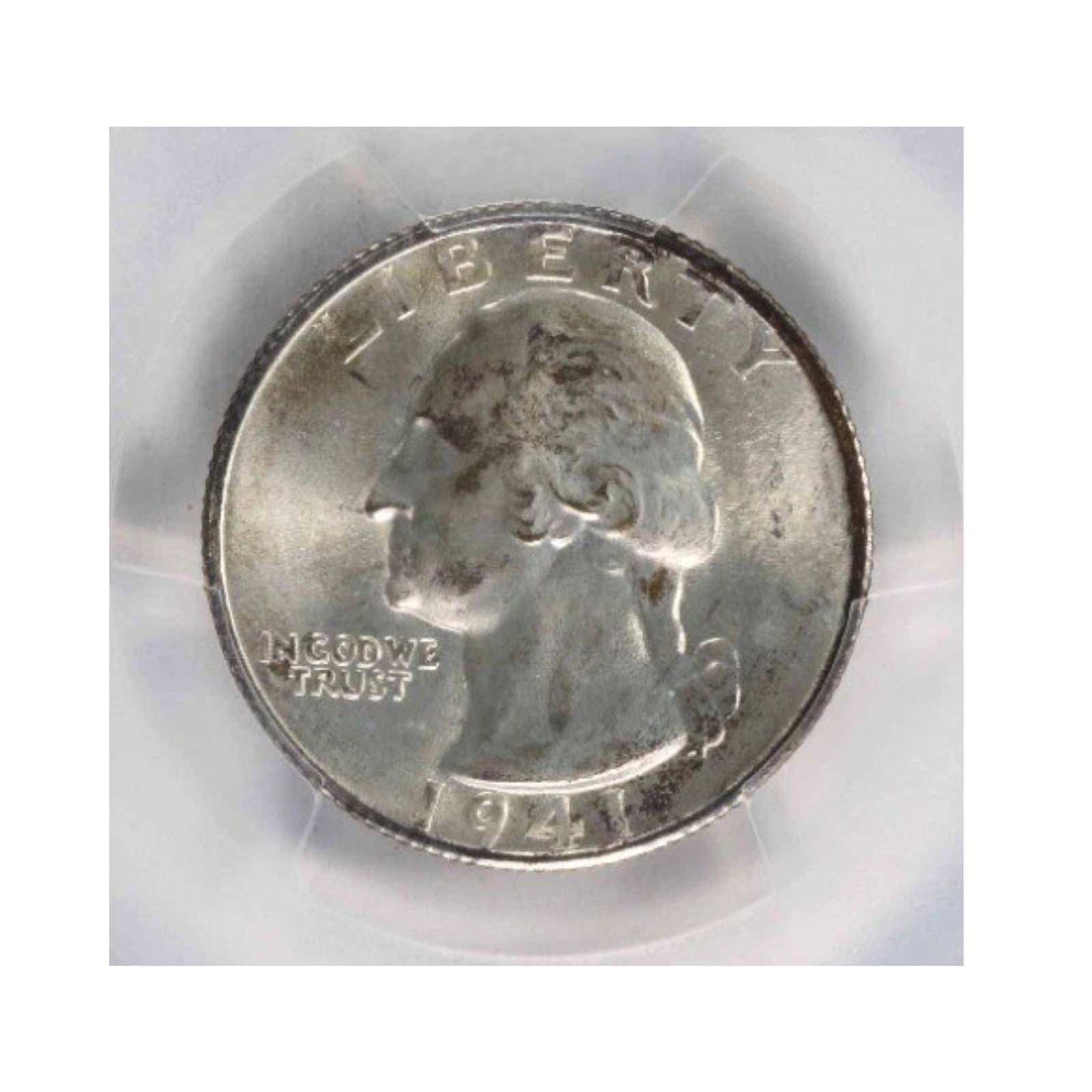 1941-S WASHINGTON SILVER QUARTER: 1941-S Washington Silver Quarter Year: 1941 Composition: 90% Silver, 10% Copper Denomination: 25C Country of Origin: United States Accessories: None Accessories Notice: When purchasing pre-owned