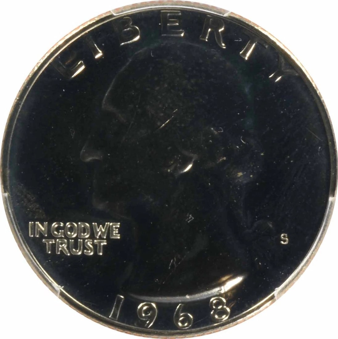 1968-S WASHINGTON SILVER QUARTER TYPE F REVERSE: 1968-S Washington Silver Quarter Type F Reverse Year: 1968 Composition: 90% Silver, 10% Copper Denomination: 25C Country of Origin: United States Accessories: None Accessories Notice: When purchasing