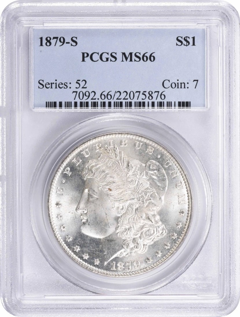 1879-S MORGAN SILVER DOLLAR: 1879-S Morgan Silver Dollar Year: 1879 Composition: 90% Silver, 10% Copper Denomination: $1 Country of Origin: United States Accessories: None Accessories Notice: When purchasing pre-owned goods,