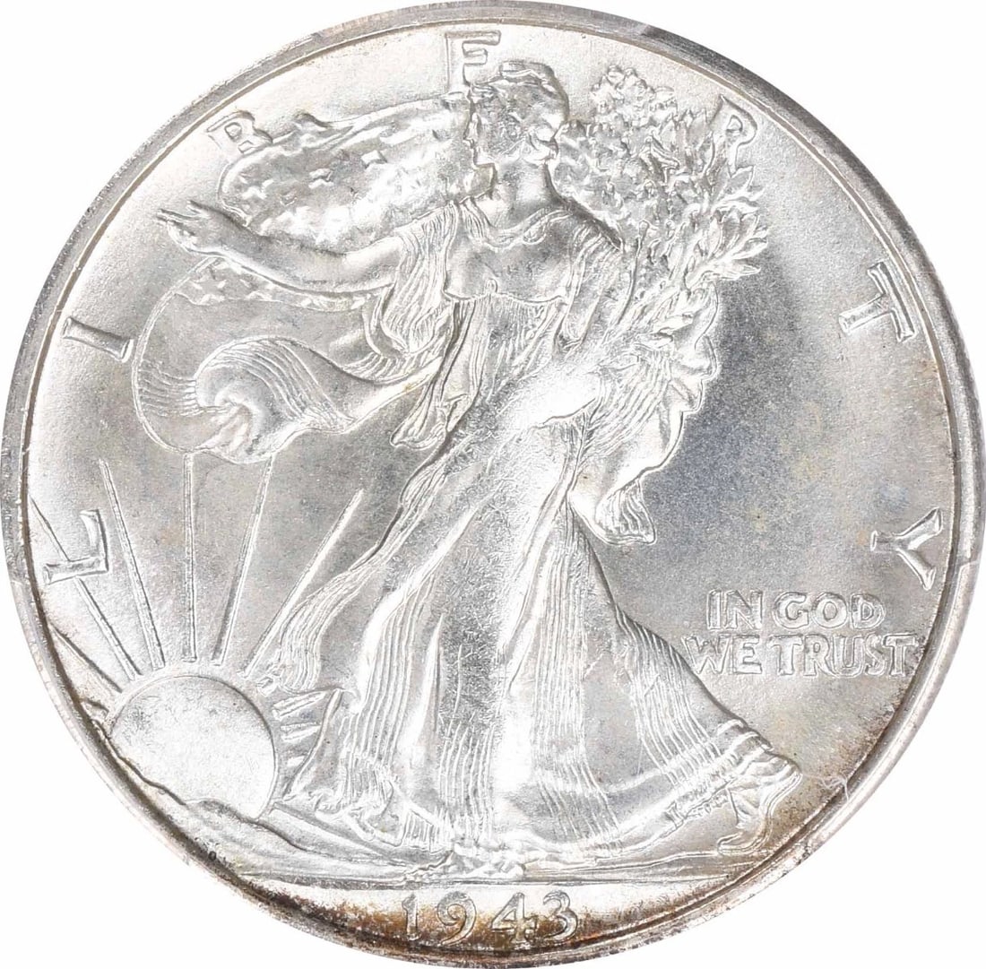 1943-S WALKING LIBERTY SILVER HALF DOLLAR: 1943-S Walking Liberty Silver Half Dollar Year: 1943 Composition: 90% Silver, 10% Copper Denomination: 50C Country of Origin: United States Accessories: None Accessories Notice: When purchasing