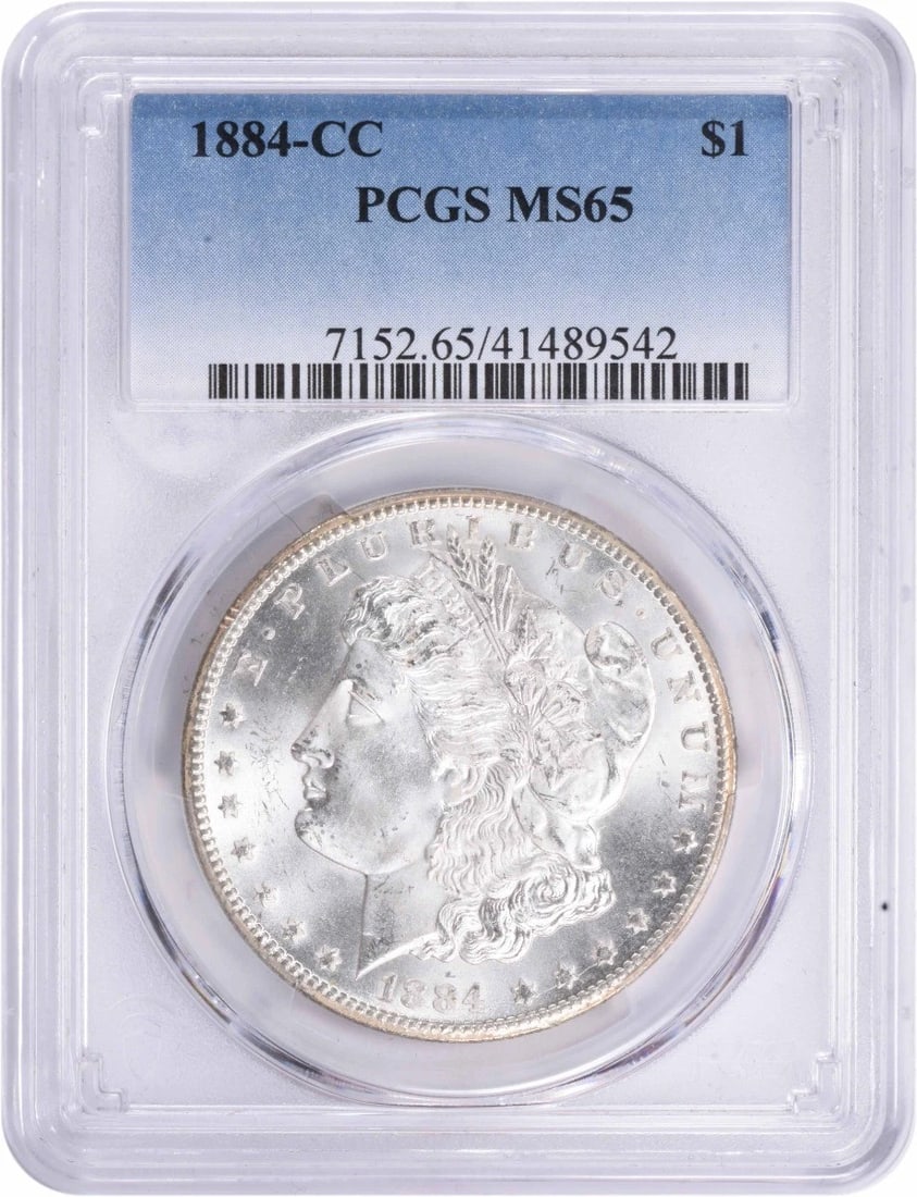 1884-CC MORGAN SILVER DOLLAR: 1884-CC Morgan Silver Dollar Year: 1884 Composition: 90% Silver, 10% Copper Denomination: $1 Country of Origin: United States Accessories: None Accessories Notice: When purchasing pre-owned goods,