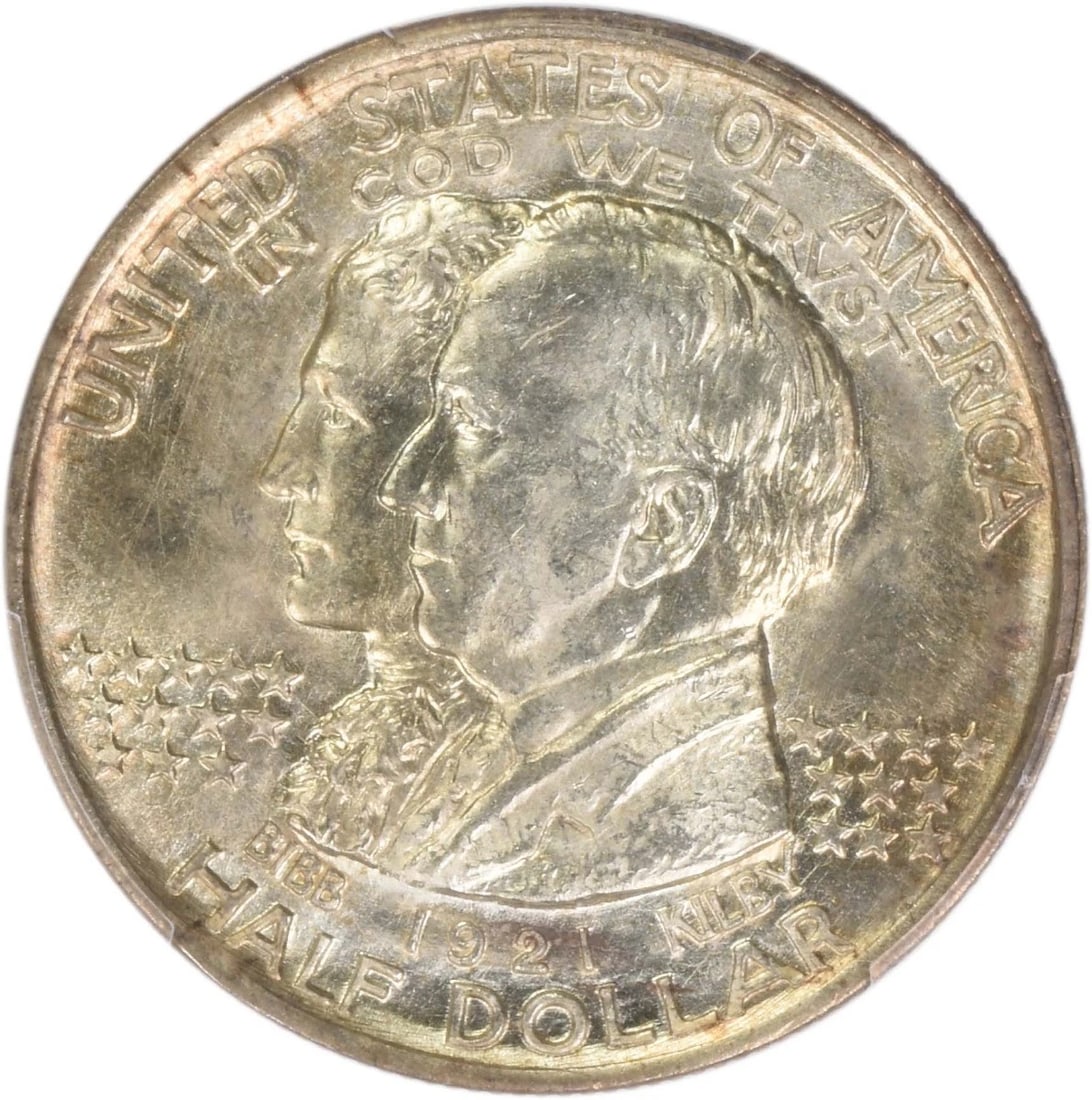 ALABAMA COMMEMORATIVE SILVER HALF DOLLAR: Alabama Commemorative Silver Half Dollar Year: 1921 Composition: Silver Denomination: Half Dollar Country of Origin: United States Accessories: None Accessories Notice: When purchasing pre-owned