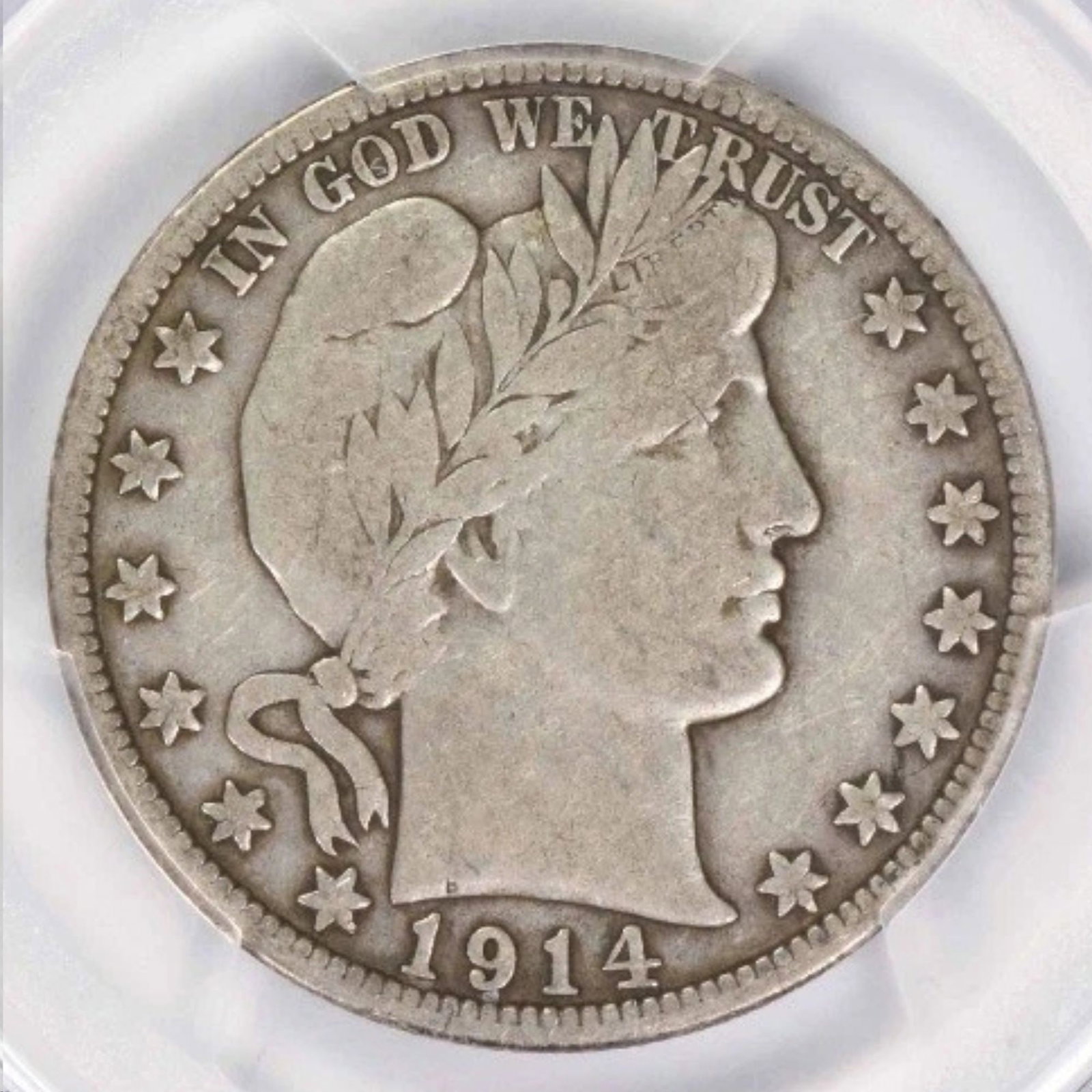 1914 BARBER SILVER HALF DOLLAR - 2