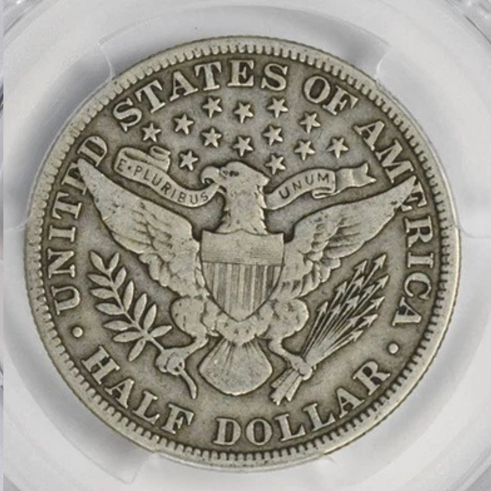 1913 BARBER SILVER HALF DOLLAR: 1913 Barber Silver Half Dollar Year: 1913 Composition: 90% Silver, 10% Copper Denomination: 50C Country of Origin: United States Accessories: None Accessories Notice: When purchasing pre-owned good