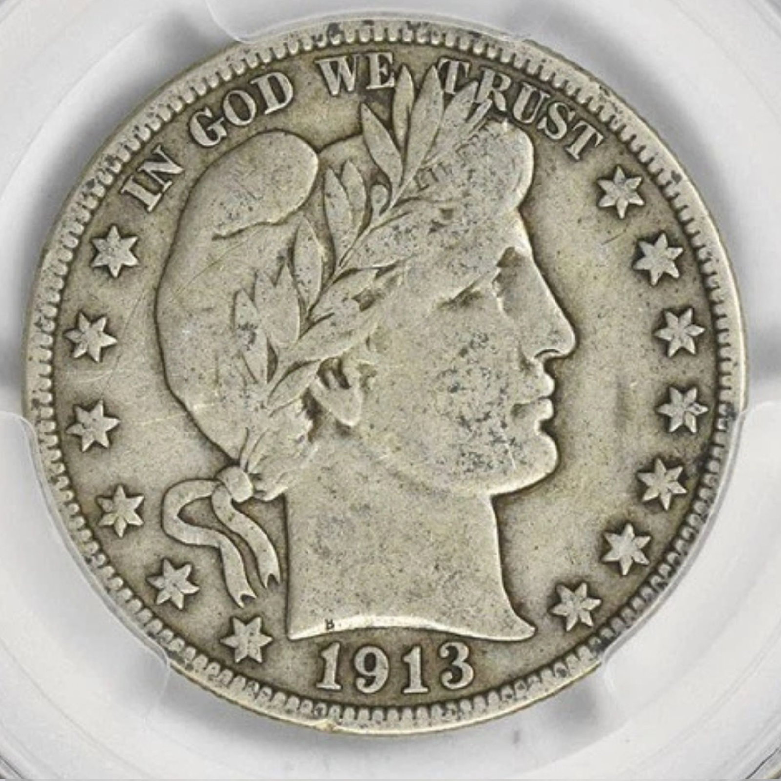 1913 BARBER SILVER HALF DOLLAR - 2