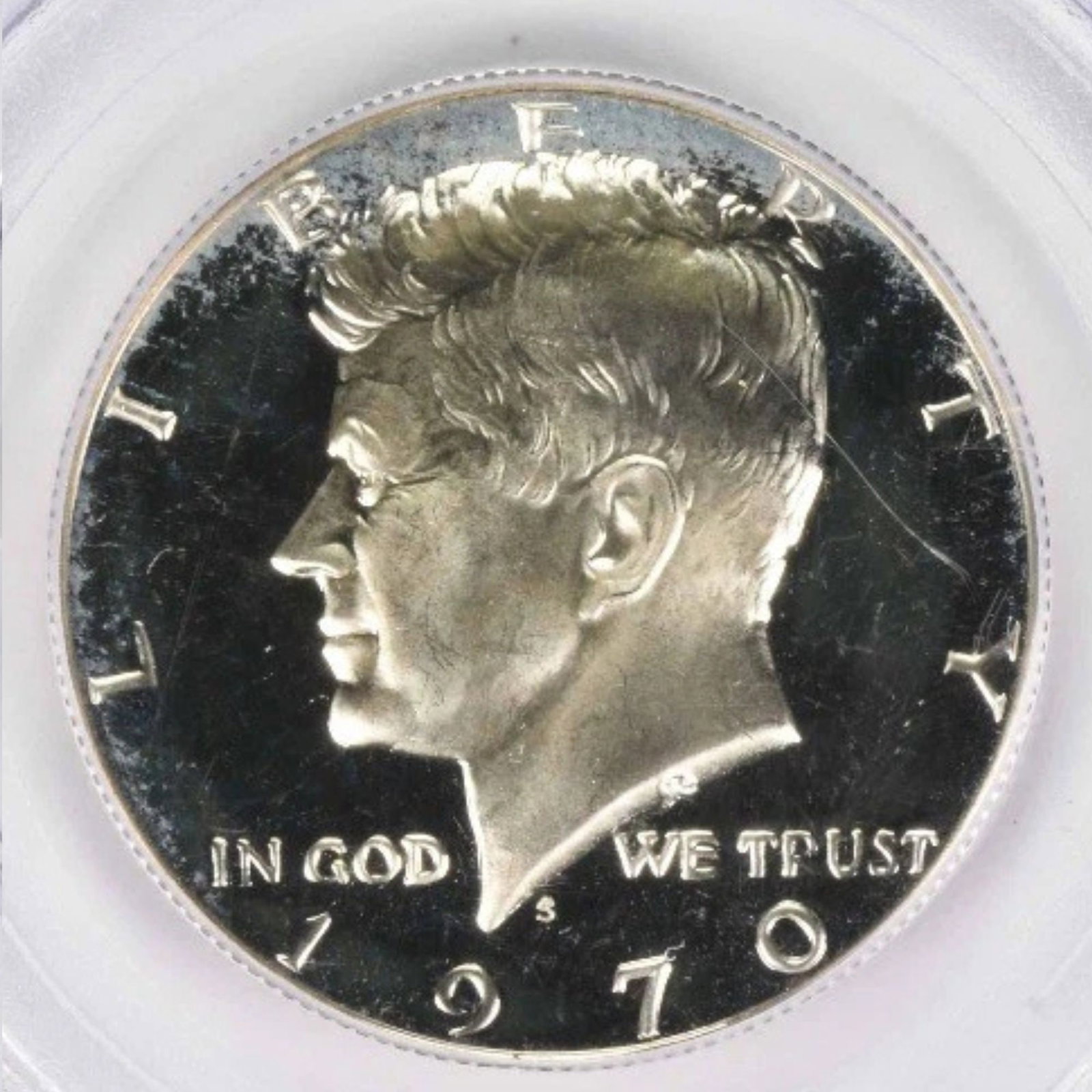 1970-S KENNEDY HALF DOLLAR: 1970-S Kennedy Half Dollar Year: 1970 Composition: Silver Denomination: 50C Country of Origin: United States Accessories: None Accessories Notice: When purchasing pre-owned goods, please refer to the
